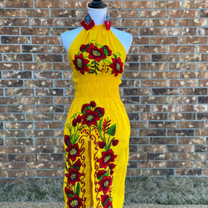 Handmade Flower Halter Dress