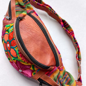 Floral Leather Fanny Pack